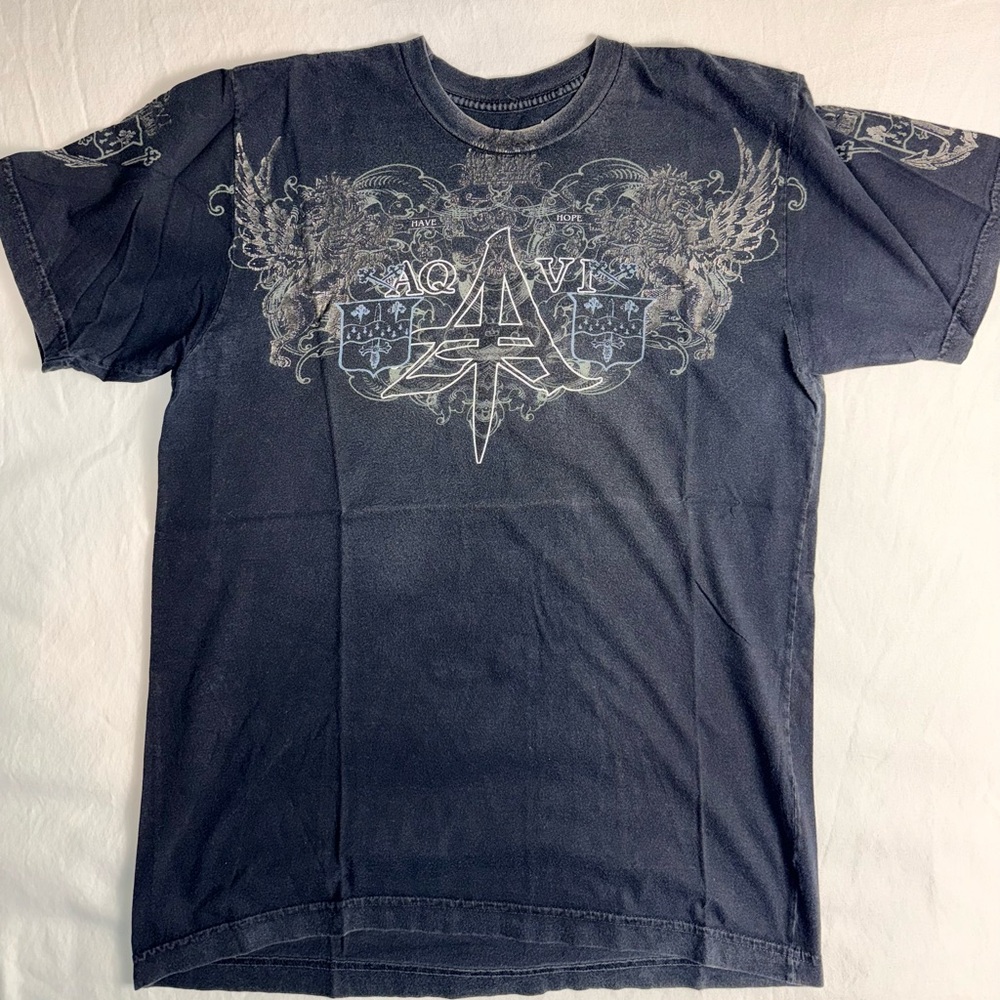 Men’s Aqua Graphic Short-Sleeve Tee Size Medium
